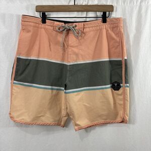 Vissla The Point 19.5" Boardshort Mens Size 36 Swim Beach Resortwear Coral Gray